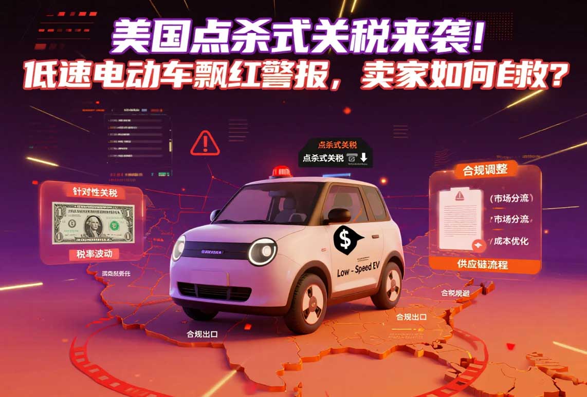 美國(guó)點(diǎn)殺式關(guān)稅來(lái)襲！低速電動(dòng)車(chē)飄紅警報(bào)，賣(mài)家如何自救？