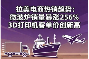 拉美電商熱銷趨勢(shì)：微波爐銷量暴漲256% 3D打印機(jī)客單價(jià)創(chuàng)新高