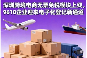 深圳跨境電商無票免稅模塊上線，9610企業(yè)迎來電子化登記新通道