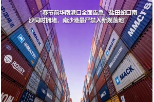 春節前華南港口全面告急，鹽田蛇口南沙同時擁堵，南沙港最嚴禁入新規落地